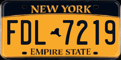 NY license plate FDL7219