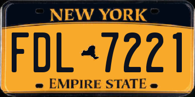 NY license plate FDL7221