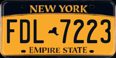 NY license plate FDL7223