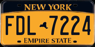 NY license plate FDL7224