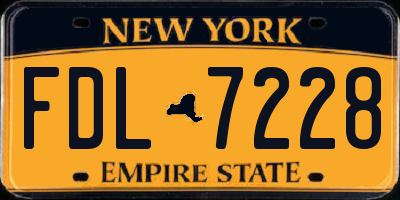 NY license plate FDL7228