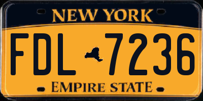 NY license plate FDL7236