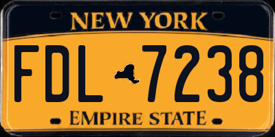 NY license plate FDL7238