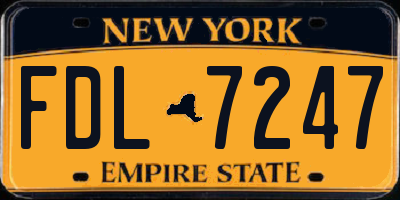 NY license plate FDL7247
