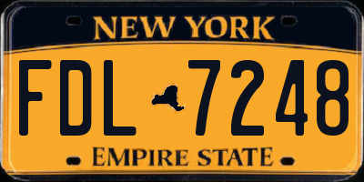 NY license plate FDL7248