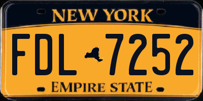 NY license plate FDL7252