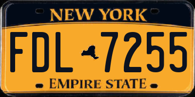 NY license plate FDL7255