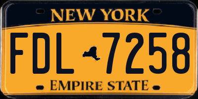 NY license plate FDL7258