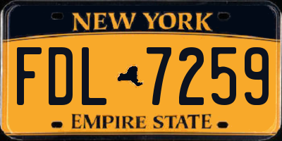 NY license plate FDL7259