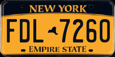 NY license plate FDL7260