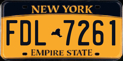 NY license plate FDL7261