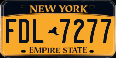 NY license plate FDL7277