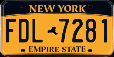 NY license plate FDL7281