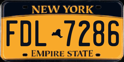NY license plate FDL7286