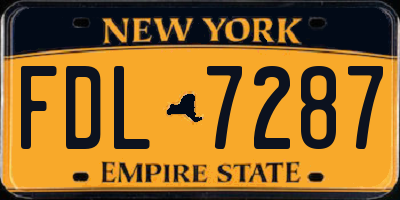 NY license plate FDL7287