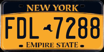 NY license plate FDL7288