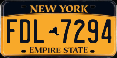 NY license plate FDL7294