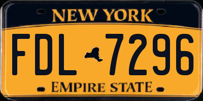 NY license plate FDL7296