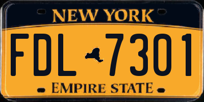 NY license plate FDL7301