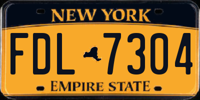 NY license plate FDL7304
