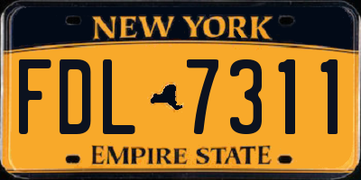 NY license plate FDL7311
