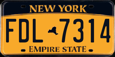 NY license plate FDL7314