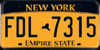 NY license plate FDL7315
