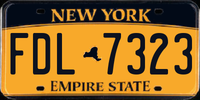 NY license plate FDL7323