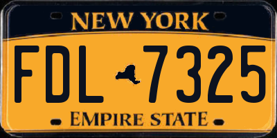 NY license plate FDL7325