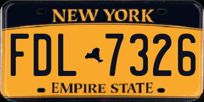NY license plate FDL7326