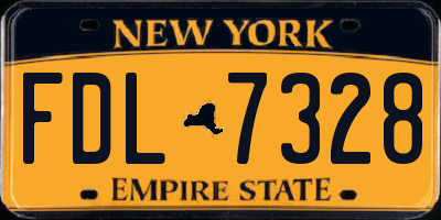 NY license plate FDL7328