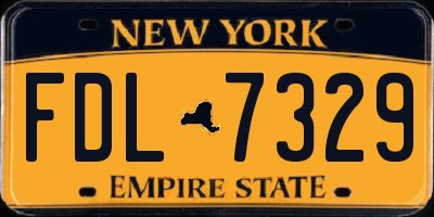 NY license plate FDL7329