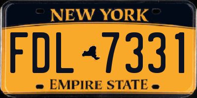 NY license plate FDL7331
