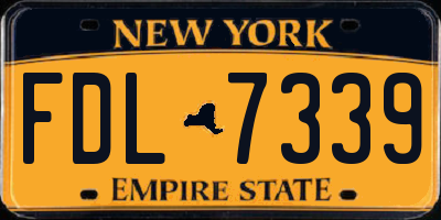 NY license plate FDL7339