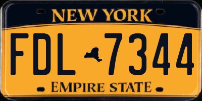 NY license plate FDL7344