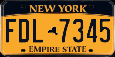 NY license plate FDL7345