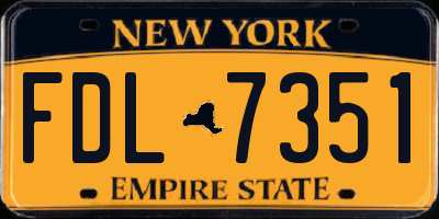 NY license plate FDL7351