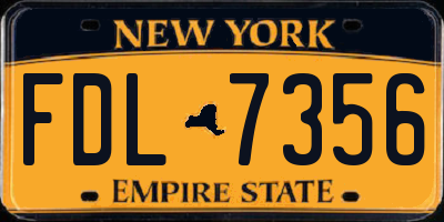 NY license plate FDL7356