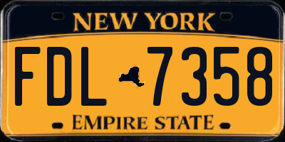 NY license plate FDL7358