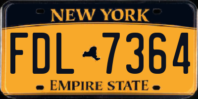 NY license plate FDL7364