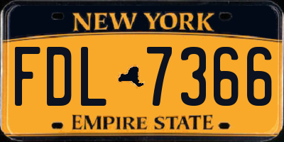 NY license plate FDL7366
