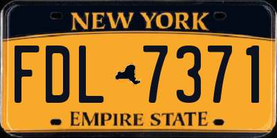 NY license plate FDL7371