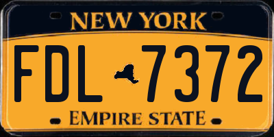 NY license plate FDL7372