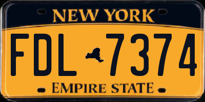 NY license plate FDL7374
