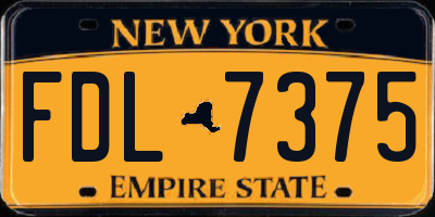 NY license plate FDL7375