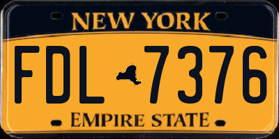 NY license plate FDL7376