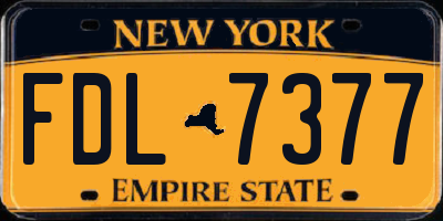NY license plate FDL7377
