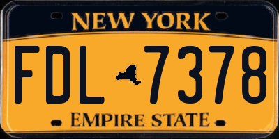 NY license plate FDL7378