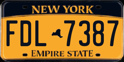 NY license plate FDL7387