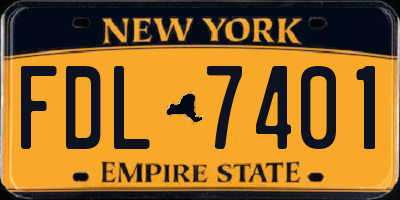 NY license plate FDL7401